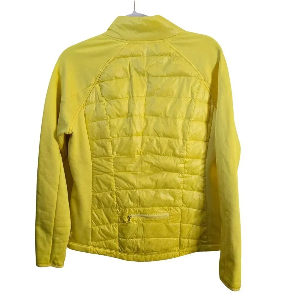 Calvin Klein Performance Bright Yellow Down Full Zip Pockets Puffer Jacket SizeM